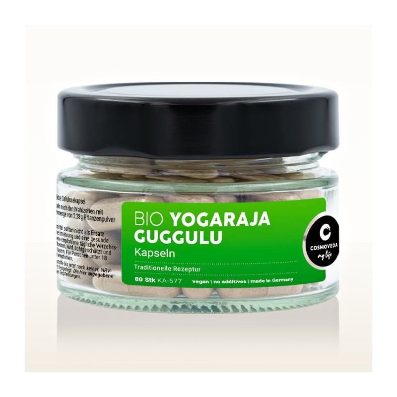 Maisto papildas Yogaraja Guggulu Bio, Cosmoveda, 80 kapsulių Maisto papildas Yogaraja Guggulu Bio, Cosmoveda, 80 kapsulių