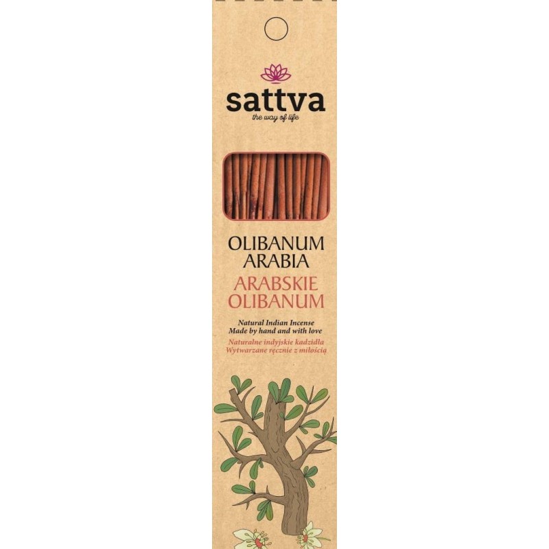 Smilkalų lazdelės Arabia Olibanum, Sattva Ayurveda, 15 vnt. Smilkalų lazdelės Arabia Olibanum, Sattva Ayurveda, 15 vnt.