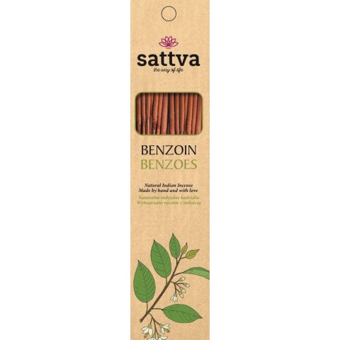 Smilkalų lazdelės Benzoin, Sattva Ayurveda, 15 vnt.