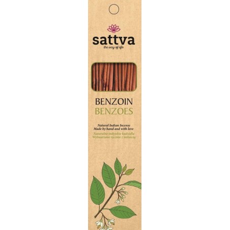 Smilkalų lazdelės Benzoin, Sattva Ayurveda, 15 vnt.