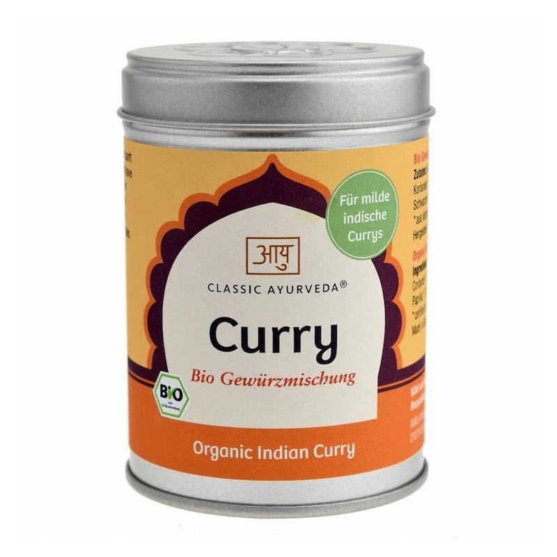 Kario mišinys Curry, maltas, ekologiškas, Classic Ayurveda, 80g Kario mišinys Curry, maltas, ekologiškas, Classic Ayurveda, 80g