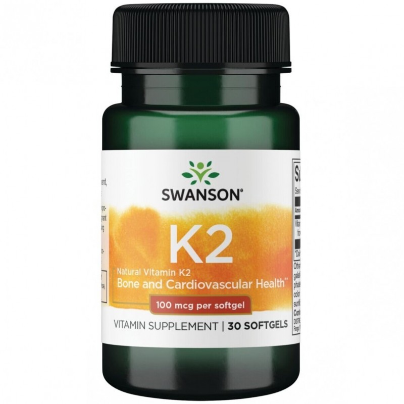 Natūralus Vitaminas K2, Swanson, 100mcg, 30 kapsulių Natūralus Vitaminas K2, Swanson, 100mcg, 30 kapsulių