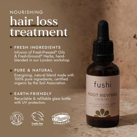 Hair Root Revitalising Oil, organic, Fushi, 30ml