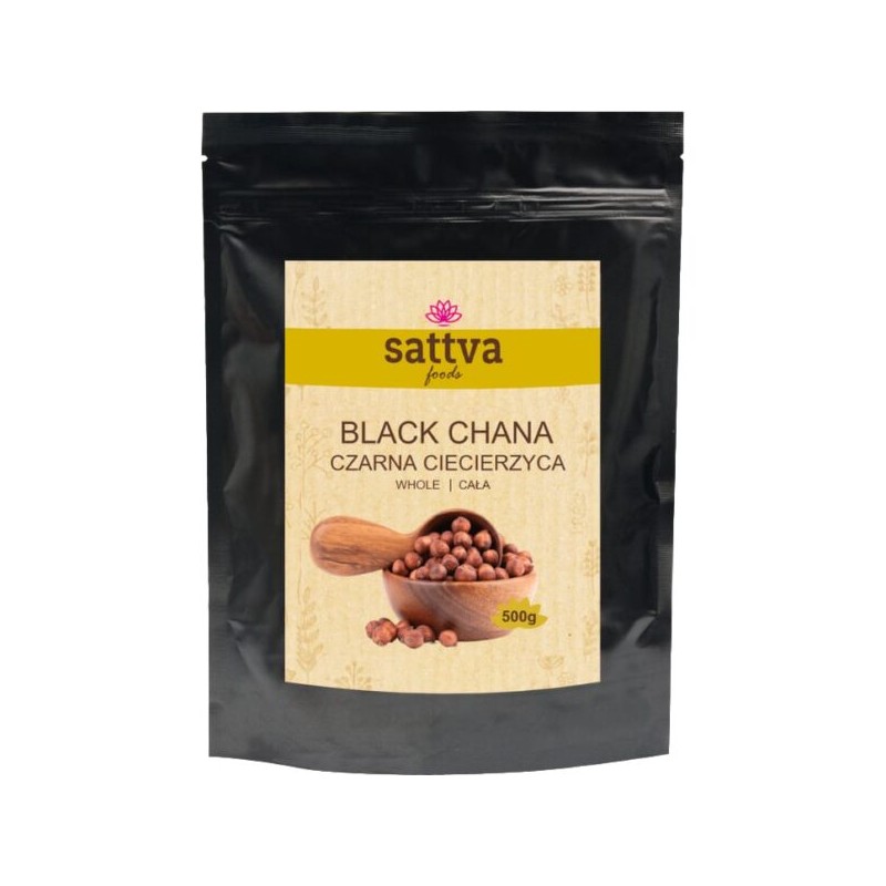 Juodieji avinžirniai Kala Chana, neskaldyti, Sattva Foods, 500g