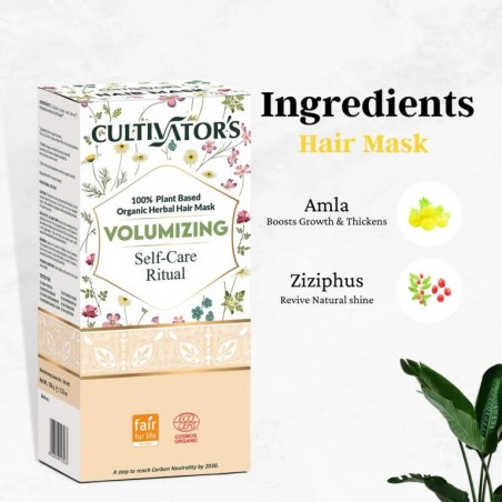 Augaliniai plaukų kaukės milteliai apimčiai Volumizing, Cultivator's, 100g