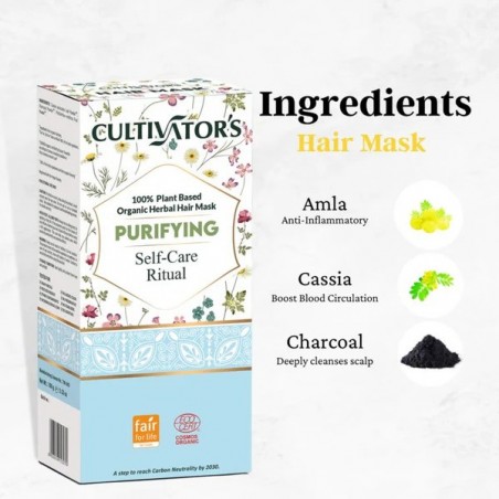 Valantys augaliniai plaukų kaukės milteliai Purifying, Cultivator's, 100g