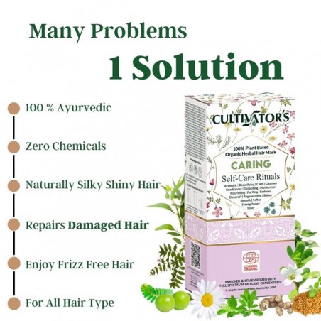 Apsauganti augalinė plaukų kaukė milteliais Caring, Cultivator's, 100g