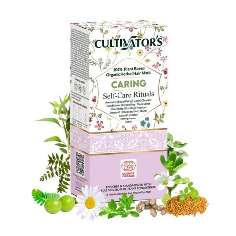 Apsauganti augalinė plaukų kaukė milteliais Caring, Cultivator's, 100g