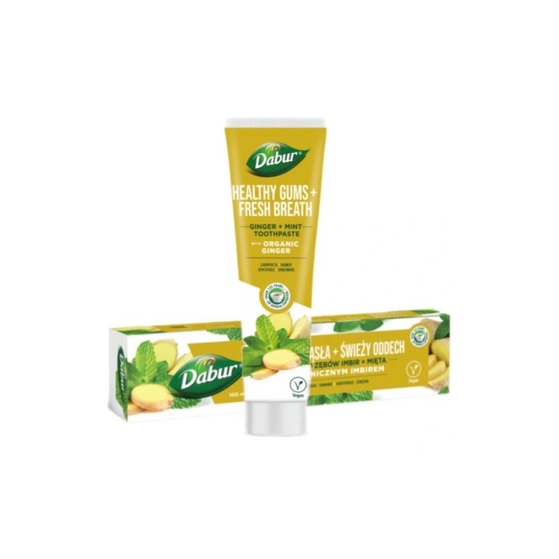 Vaistažolių dantų pasta Ginger Mint Healthy Gums, Dabur, 100 ml Vaistažolių dantų pasta Ginger Mint Healthy Gums, Dabur, 100 ml