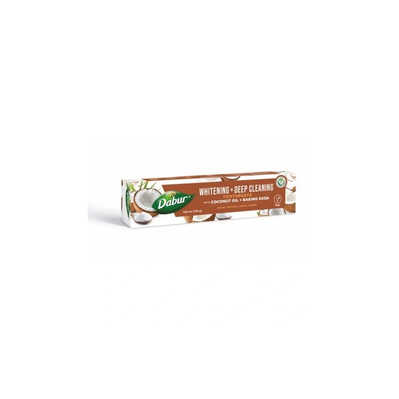 Whitening toothpaste with coconut oil and baking soda, Dabur, 100 ml