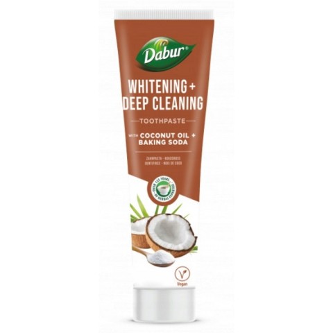 Отбеливающая зубная паста с кокосовым маслом и пищевой содой, Dabur, 100 мл