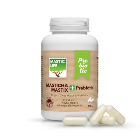 Mastic with prebiotics against Helicobacter Mastic+, Mastic Life, 160 capsules