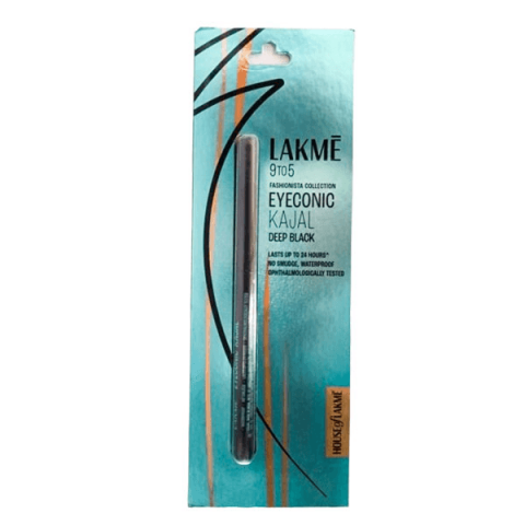 Akių kontūro pieštukas Eyeconic Kajal Deep Black, Lakme, juodas