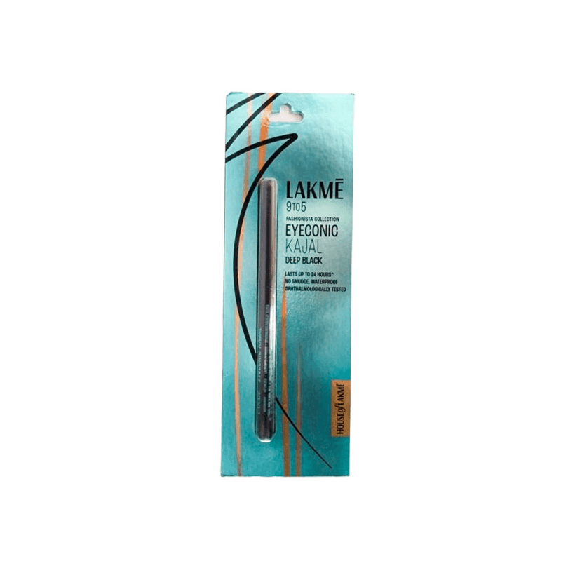 Akių kontūro pieštukas Eyeconic Kajal Deep Black, Lakme, juodas