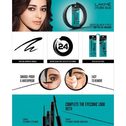 copy of Eyeliner Kajal Deep Black, Lakme, black, 0.35g