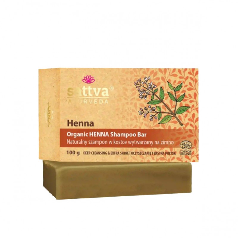 Kietasis šampūnas Henna, ekologiškas, Sattva Ayurveda, 100g