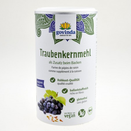Vynuogių sėklų miltai, ekologiški, Govinda, 200g
