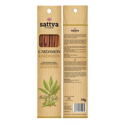 Cardamon-scented incense sticks Cardamon, Sattva Ayurveda, 15 pcs.