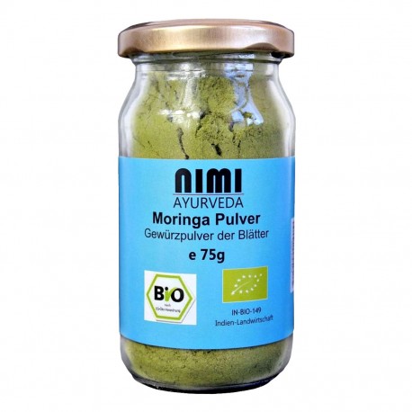 Moringos milteliai Moringa olifeira, ekologiški, Nimi Ayurveda, 75g Moringos milteliai Moringa olifeira, ekologiški, Nimi Ayurveda, 75g