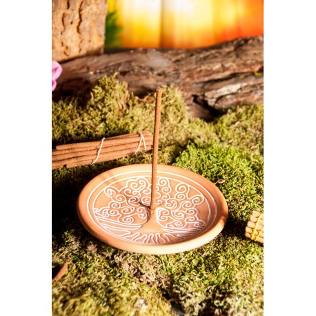 Yggdrasil smilkalų laikiklis, molinis, molio spalvos, 14cm Yggdrasil smilkalų laikiklis, molinis, molio spalvos, 14cm