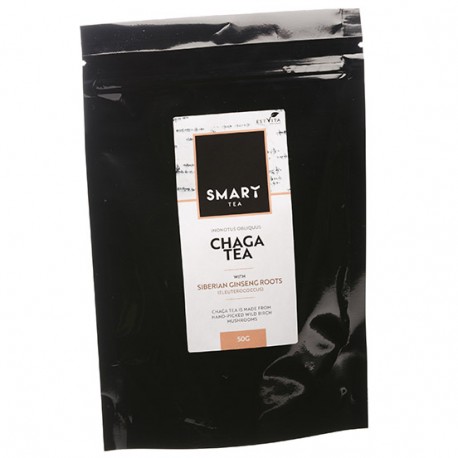 Befungino (čaga, beržo juodgrybio) arbata su Sibiro ženšeniu Smart Tea, biri, 50g Befungino (čaga, beržo juodgrybio) arbata su Sibiro ženšeniu Smart Tea, biri, 50g