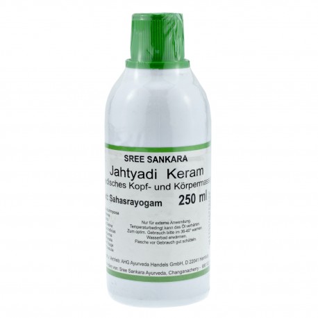 Ajurvedinis masažo aliejus Jathyadi Keram, Sree Sankara, 250 ml Ajurvedinis masažo aliejus Jathyadi Keram, Sree Sankara, 250 ml