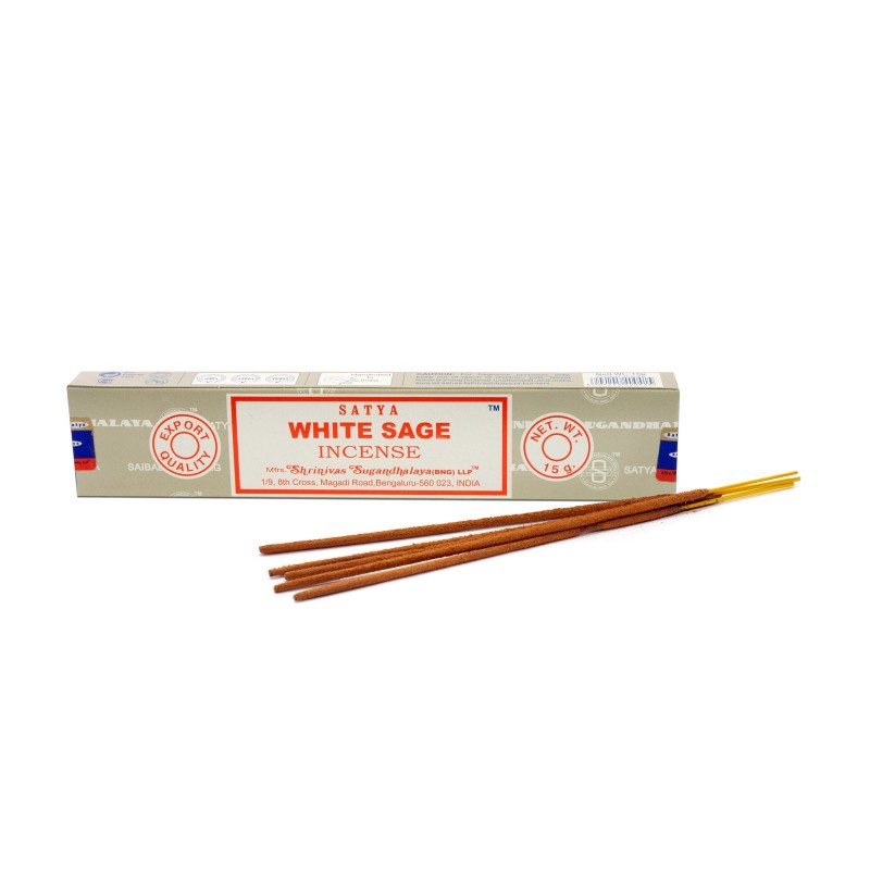 Šalavijų kvapo smilkalų lazdelės White Sage, Satya, 15g