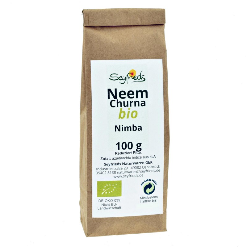 Nimbamedžio milteliai Neem (Nimba), ekologiški, Seyfried, 100g Nimbamedžio milteliai Neem (Nimba), ekologiški, Seyfried, 100g