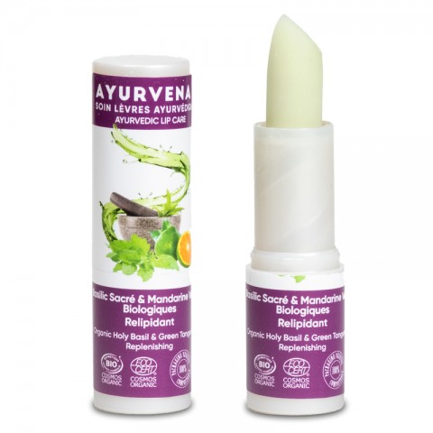 Organic lip balm with basil and tangerine, Ayurvenat, 3.5g