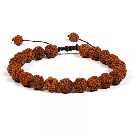 Adjustable size auburn bracelet, 21 beads, 0.8cm