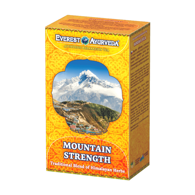 Atpalaiduojanti ajurvedinė Himalajų arbata MOUNTAIN STRENGTH SHERPA, biri, Everest Ayurveda, 100g