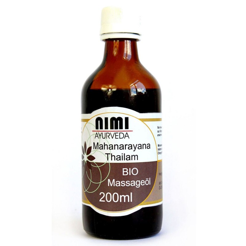 Ekologiškas masažo aliejus sąnariams Mahanarayan, Nimi Ayurveda, 200 ml Ekologiškas masažo aliejus sąnariams Mahanarayan, Nimi Ayurveda, 200 ml