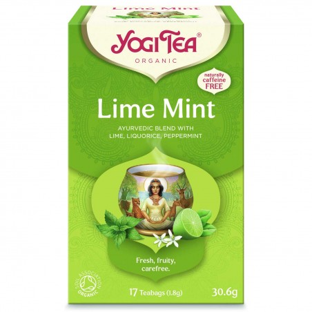 Laimo-mėtų arbata Lime Mint, Yogi Tea, 17 pakelių