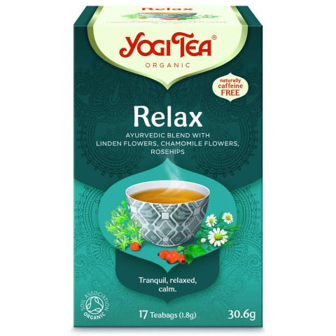 Prieskoninė raminanti ajurvedinė arbata Relax, ekologiška, Yogi Tea, 17 pakelių
