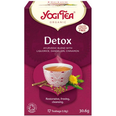 Prieskoninė ajurvedinė arbata Detox, Yogi Tea, 17 pakelių