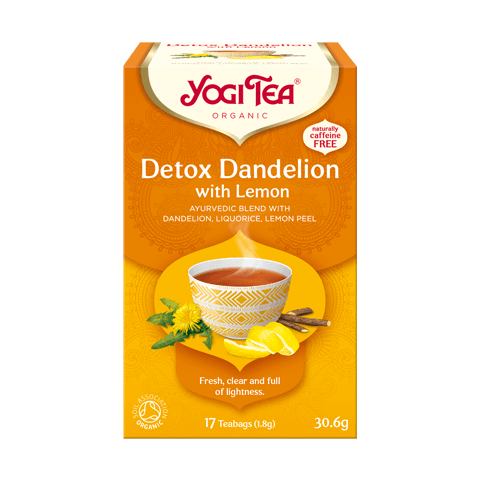 Чай из одуванчиков с лимоном Detox With Lemon, Yogi Tea, 17 пакетиков