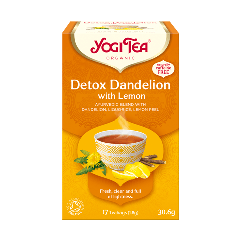 Kiaulpienių arbata su citrina Detox With Lemon, Yogi Tea, 17 pakelių
