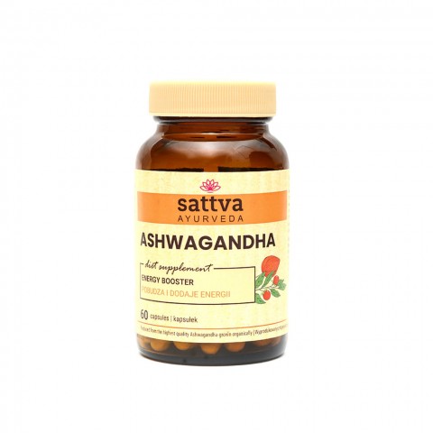 Ashwagandha food supplement, Sattva Ayurveda, 60 capsules