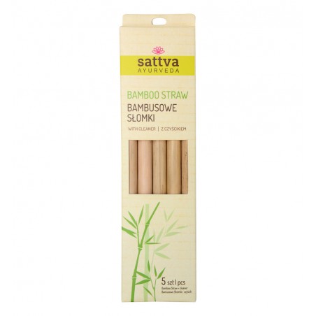 Bamboo drinking straws with cleaner, Sattva Ayurveda