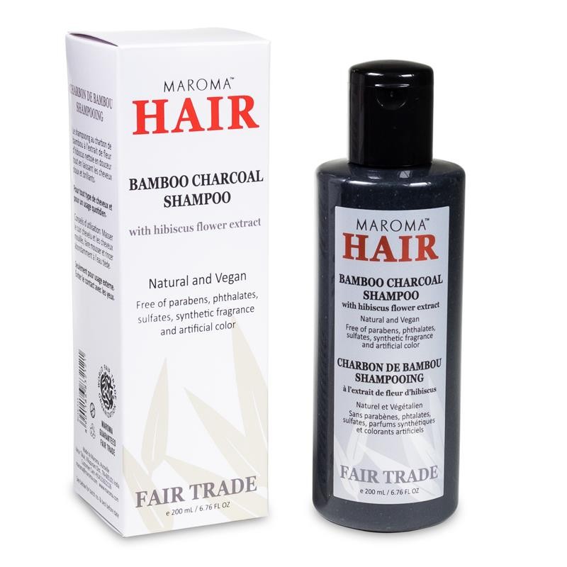 Bambuko anglies šampūnas su kinrože, Maroma, 200ml Bambuko anglies šampūnas su kinrože, Maroma, 200ml
