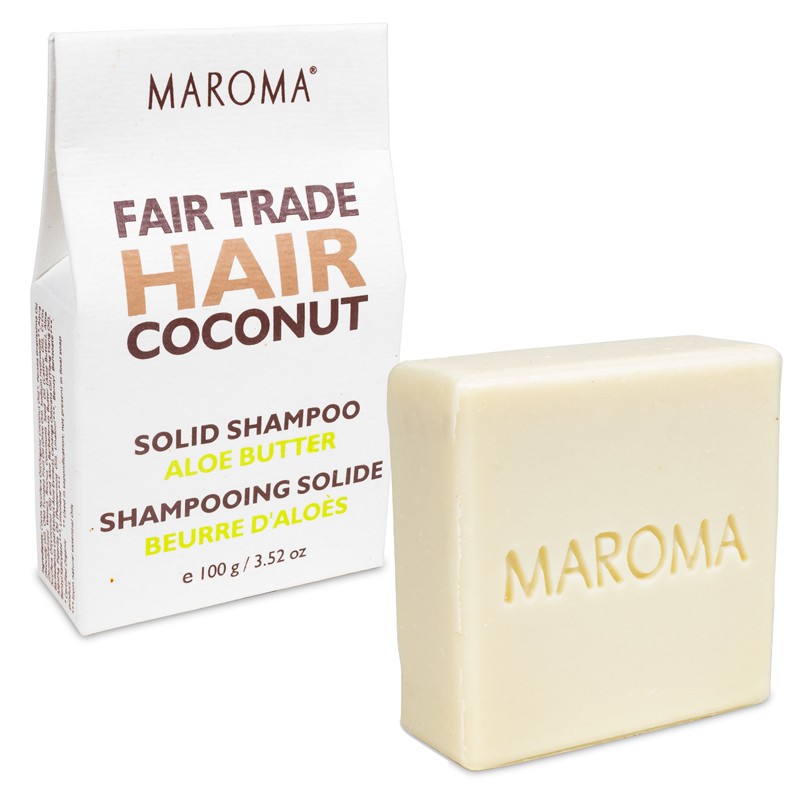 Kietas šampūnas Coconut & Aloe, Maroma, 100g Kietas šampūnas Coconut & Aloe, Maroma, 100g