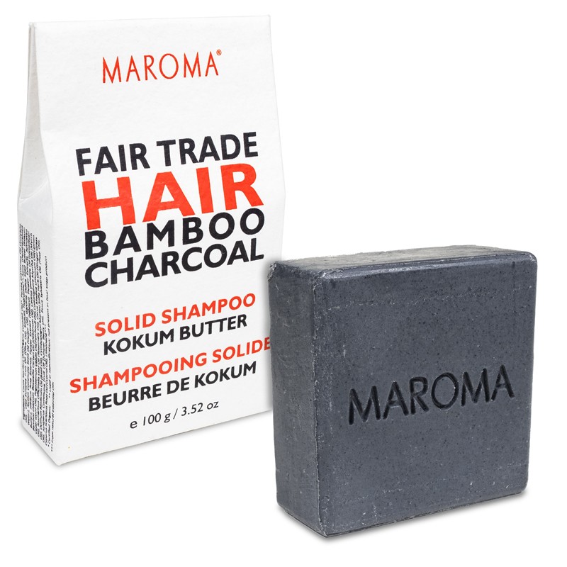 Kietas šampūnas su bambuko anglimi Charcoal, Maroma, 100g Kietas šampūnas su bambuko anglimi Charcoal, Maroma, 100g
