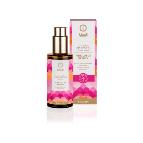 Kūno odos aliejus Pink Lotus Beauty Elixir, Khadi Naturprodukte, 100ml