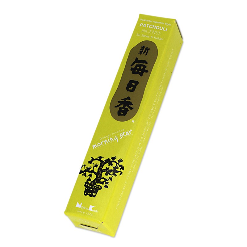 Tradicinės japoniškos smilkalų lazdelės Morning Star Patchouli, 50 lazdelių Tradicinės japoniškos smilkalų lazdelės Morning Star Patchouli, 50 lazdelių
