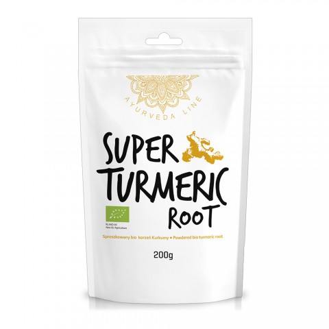 Ciberžolės šaknies milteliai Super Turmeric Root, ekologiški, Ayurveda Line, 200g