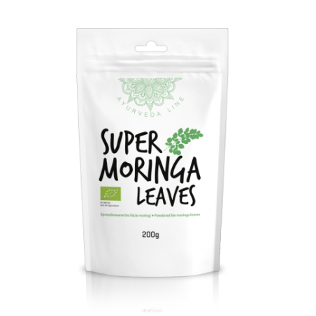 Moringos lapų milteliai Super Moringa Leaves, ekologiški, Ayurveda Line, 200g