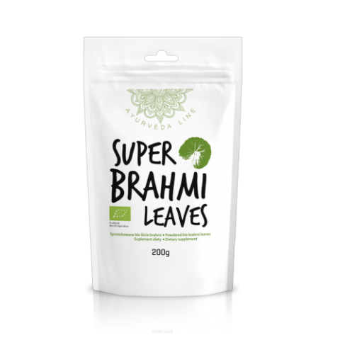 Mėlynžiedės taškuonės Brahmi lapų milteliai Super Brahmi Leaves, ekologiški, Ayurveda Line, 200g