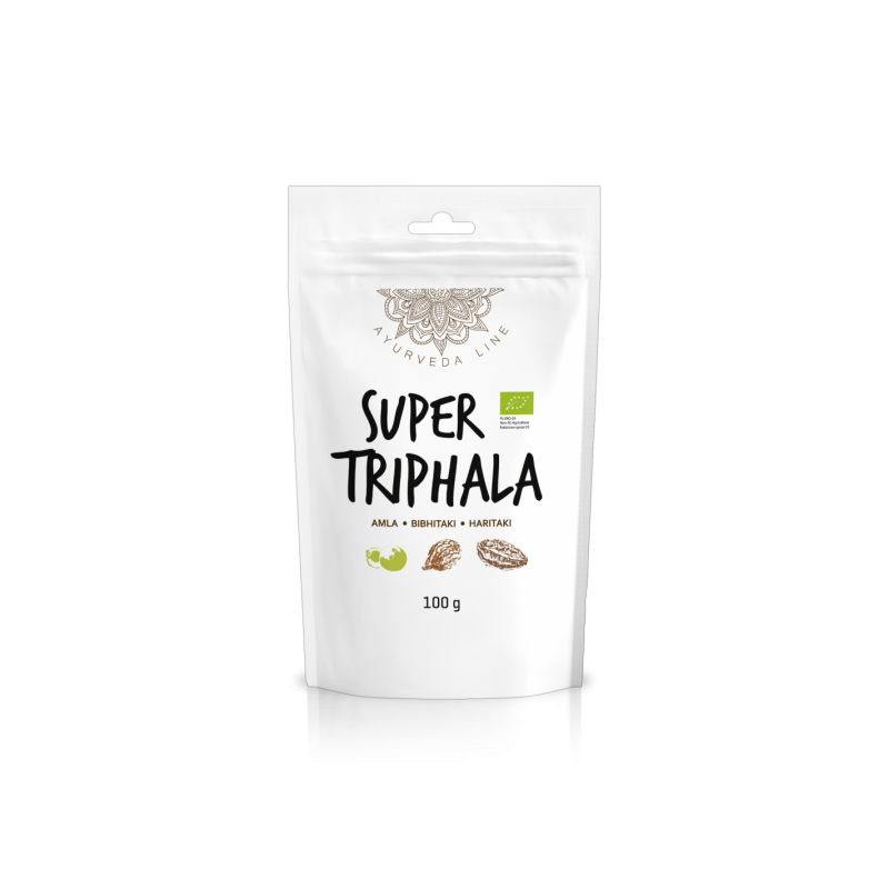 Trifala milteliai Super Triphala, ekologiški, Ayurveda Line, 100g Trifala milteliai Super Triphala, ekologiški, Ayurveda Line, 100g
