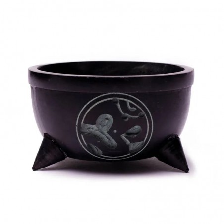 Soapstone bowl for incense Ohm with white stones