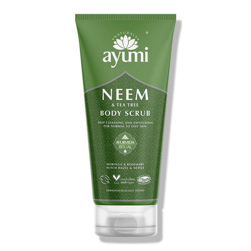 Kūno šveitiklis su nimbamedžiu Neem & Tea Tree, Ayumi, 200 ml